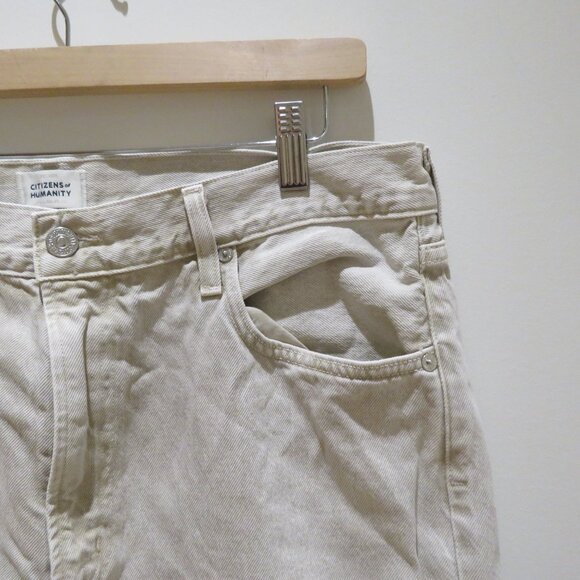 CITIZENS OF HUMANITY Daphne Crop Jeans in Ecru High Rise Minimalist Preppy - Picture 5 of 15